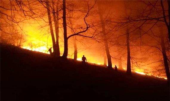 آتش سوزی در 35 هکتار از اراضی جنگلی استان گیلان