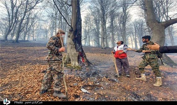عکس/ آتش سوزی در جنگل های اشکورات گیلان