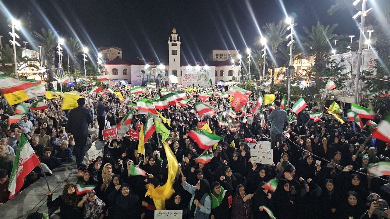 فریاد «الله اکــبر» رشتوندان در پی آغاز شلیک موشک به سرزمین های اشغالی